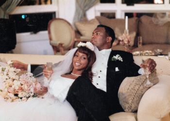 Holly Robinson Peete and Rodney Peete at their nuptials 27 years ago.
