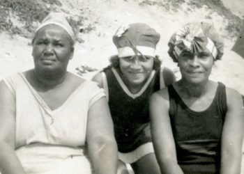 Willa Bruce (left) with her daughter-in-law and her sister in Manhattan Beach in the 1920s. Photo credit: California African American Museum via Alison Rose Jefferson