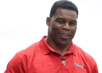Republican candidate for U.S. Senate Herschel Walker at a NASCAR race on July 10 in Hampton, Georgia. Photo by James Gilbert via Getty Images.