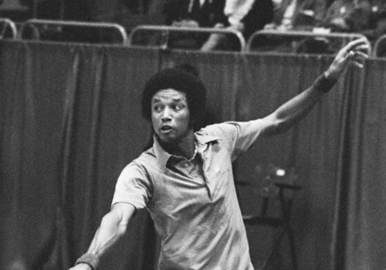 American tennis player Arthur Ashe at the 1975 World Tennis Tournament in Rotterdam. Photo credit: Rob Bogaerts, Anefo