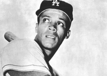 Maury Wills, professional baseball player for the Los Angeles Dodgers, pictured in 1961. Photo credit: Maury Wills
