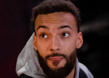 Rudy Gobert at the 2022 NBA All-Star Weekend at the Rocket Mortgage FieldHouse in Cleveland, Ohio. Photo credit: Rudy Gobert, Erik Drost