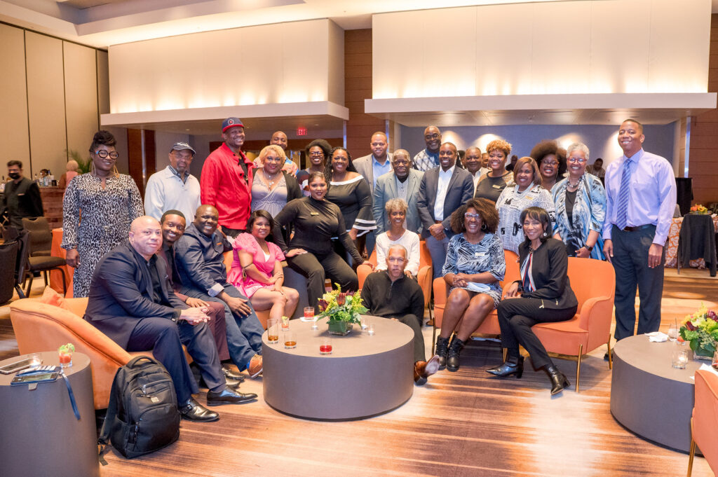 NABJ members joined family and good friends of NABJ President Dorothy Tucker, center, in a celebration of her 45th anniversary in the news industry. Tucker is an investigative reporter with CBS News Chicago. The gathering, which was a surprise, took place October 22nd at the Atlanta Marriott Marquis, where the NABJ board was meeting. Photo credit: Bobbi Jo Brooks Fine Art & Photography Studio