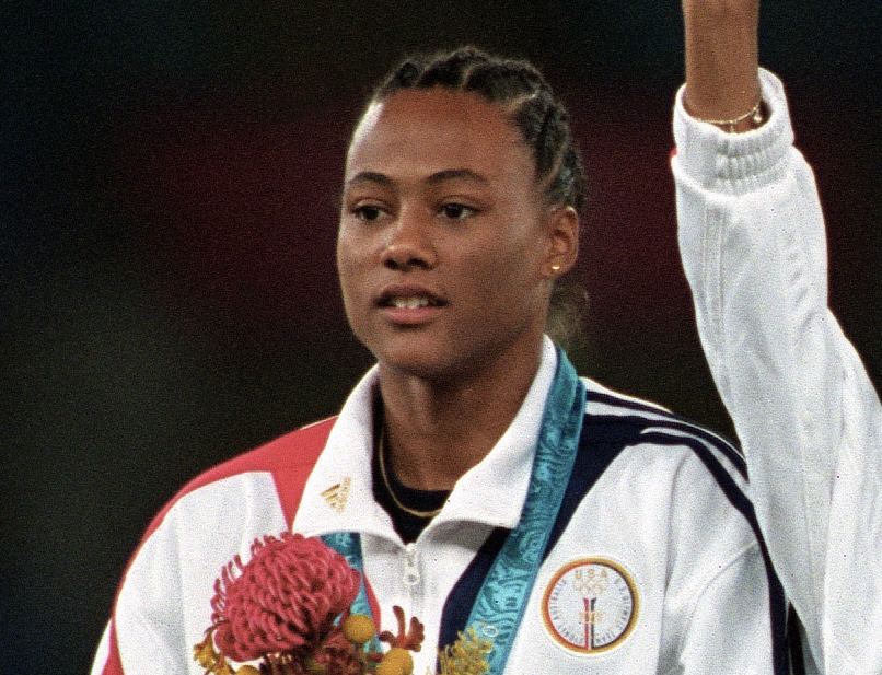 Marion Jones at the 2000 Sydney Olympic Games. Photo credit: TSGT RIck Sforza, U.S. Air Force