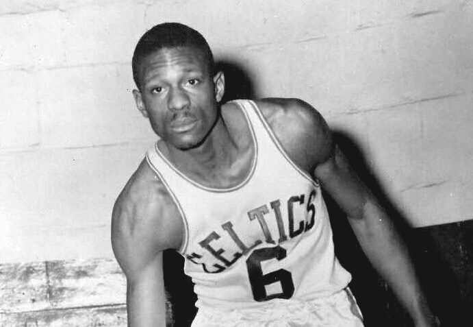 Bill Russell dribbling around 1960. Photo credit: Public domain