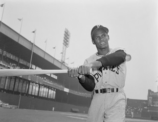 Late legendary baseball phenom and humanitarian Roberto Clemente, who died in a plane crash in 1972 en route to help victims of a massive earthquake in Nicaragua. He was 38. Photo credit: Osvaldo Salas, National Baseball Hall of Fame and Museum