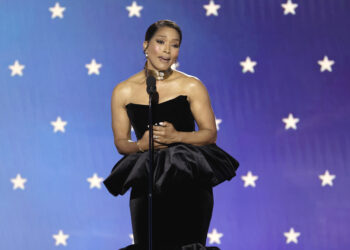 Angela Bassett accepts the Best Supporting Actress award for “Black Panther: Wakanda Forever” onstage during the 28th Annual Critics Choice Awards at Fairmont Century Plaza on January 15, 2023, in Los Angeles, California. Photo credit: Kevin Winter, Getty Images for Critics Choice Association