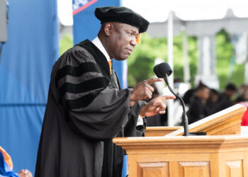 Civil rights lawyer Benjamin Crump implored graduating students on Saturday at Morgan State University in Baltimore to share the gifts they've received to make change. Photo credit: Morgan State University