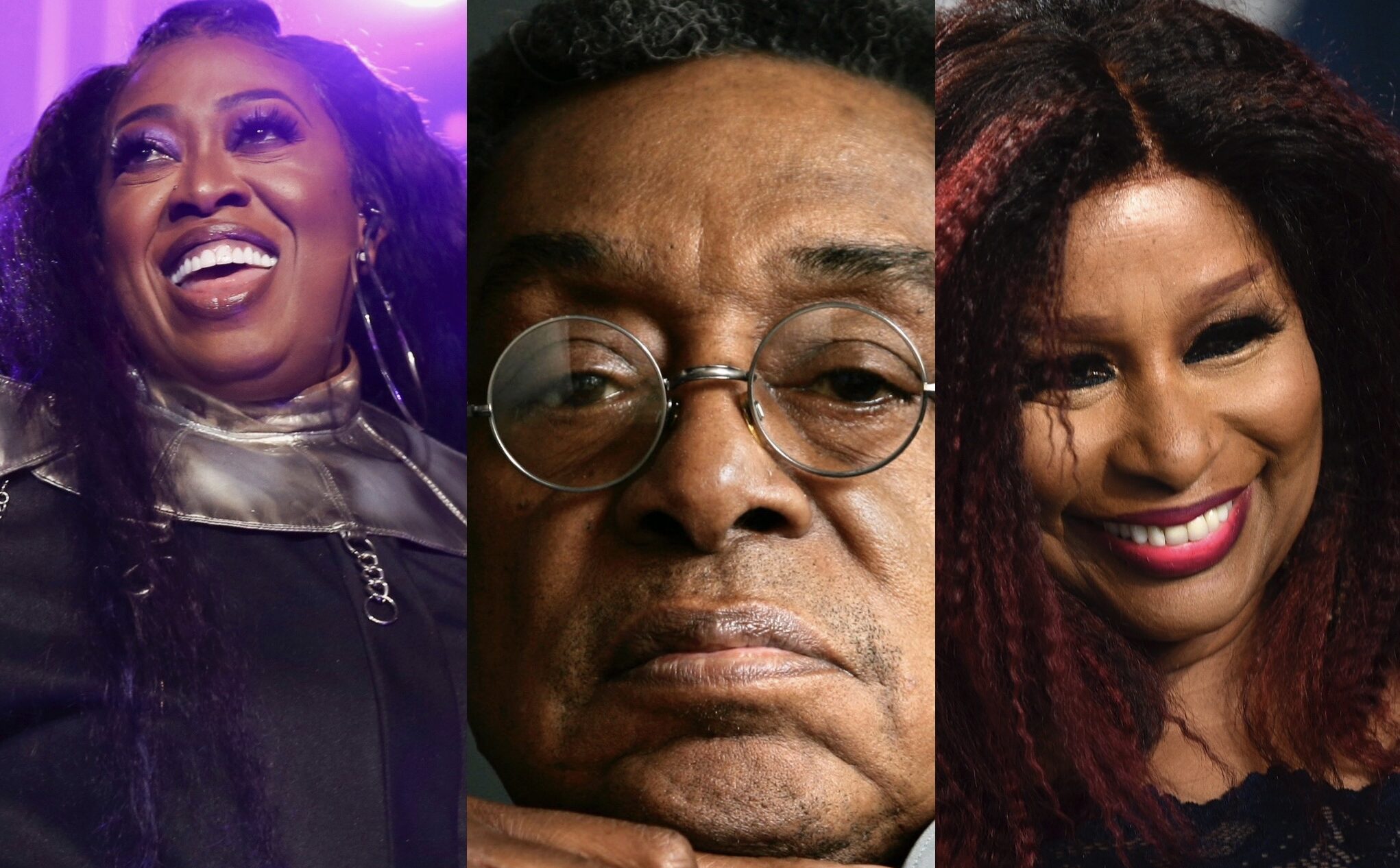 Missy Elliot, the late Don Cornelius and Chaka Khan (left to right) were inducted into the Rock & Roll Hall of Fame Wednesday, May 3, 2023. Photo credit: Donald Trail, Invision/The Associated Press; Damian Dovarganes, The Associated Press; Evan Agostini, Invision/The Associated Press.