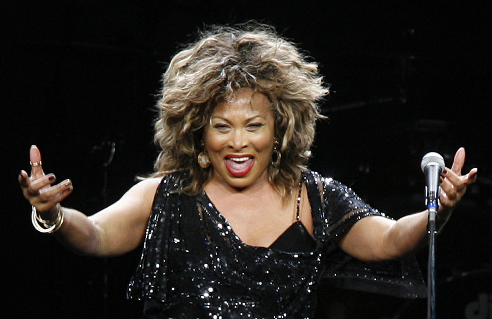 Tina Turner performs in a concert in Cologne, Germany, on Jan. 14, 2009. Turner, the unstoppable singer and stage performer, died Tuesday after a long illness at her home in Küsnacht near Zurich, Switzerland, according to her manager. She was 83. Photo credit: Hermann J. Knippertz, The Associated Press