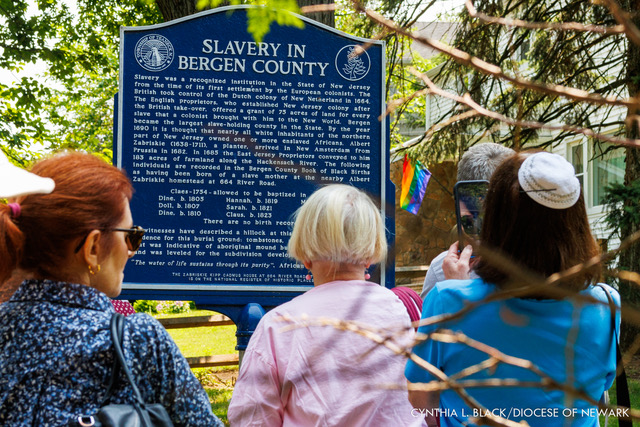 Members of the public take part in a pilgrimage organized by the Episcopal Diocese of Newark, New Jersey, to visit burial sites of the enslaved. Photo credit: Episcopal Diocese of Newark