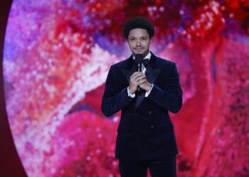 Trevor Noah at The 65th Annual Grammy Awards on Feb. 5, 2023. , broadcasting live Sunday, February 5, 2023, on the CBS Television Network. Photo credit: Sonja Flemming, CBS ©2023 CBS Broadcasting, Inc. All Rights Reserved.