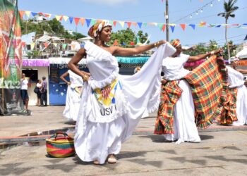 Dancers helped the U.S. Virgin Islands celebrate 175 years of freedom for its enslaved people. Photo credit: U.S.V.I. Government House