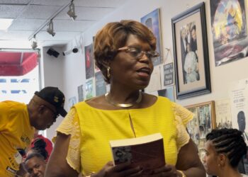 Sarah Collins Rudolph, a survivor of the 1963 bombing of the16th Street Baptist Church in Birmingham, Alabama, shares her story with journalists on Aug. on Aug. 5, 2023. Photo credit: Melanie Eversley, NABJ Black News & Views