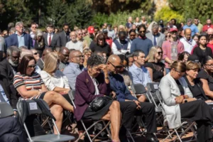 Hundreds of people mourned Temple University Acting President JoAnne Epps during a vigil on Wednesday, Sept. 20, 2023. Epps died suddenly on Tuesday, Sept. 19, 2023, after collapsing on campus.