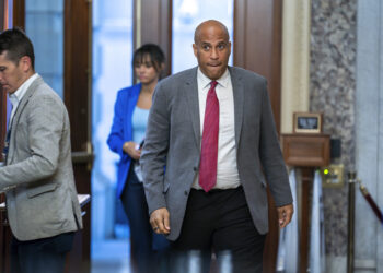 U.S. Sen. Cory Booker, D-N.J., arrives for votes as Congress returns to work in crisis mode with days to go before government shutdown, at the Capitol in Washington, Tuesday, Sept. 26, 2023. Photo credit: J. Scott Applewhite. The Associated Press
