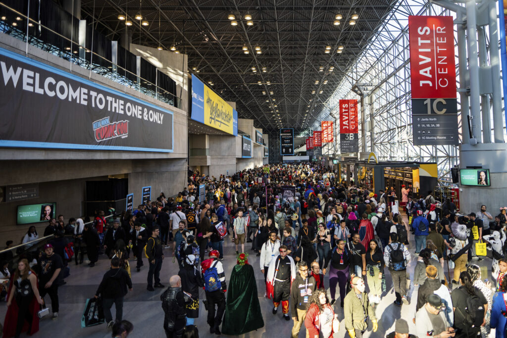 The floor of the Jacob K. Javits Convention Center is seen during New York Comic Con on Friday, Oct. 13, 2023, in New York. Photo credit: Charles Sykes, Invision/The Associated Press