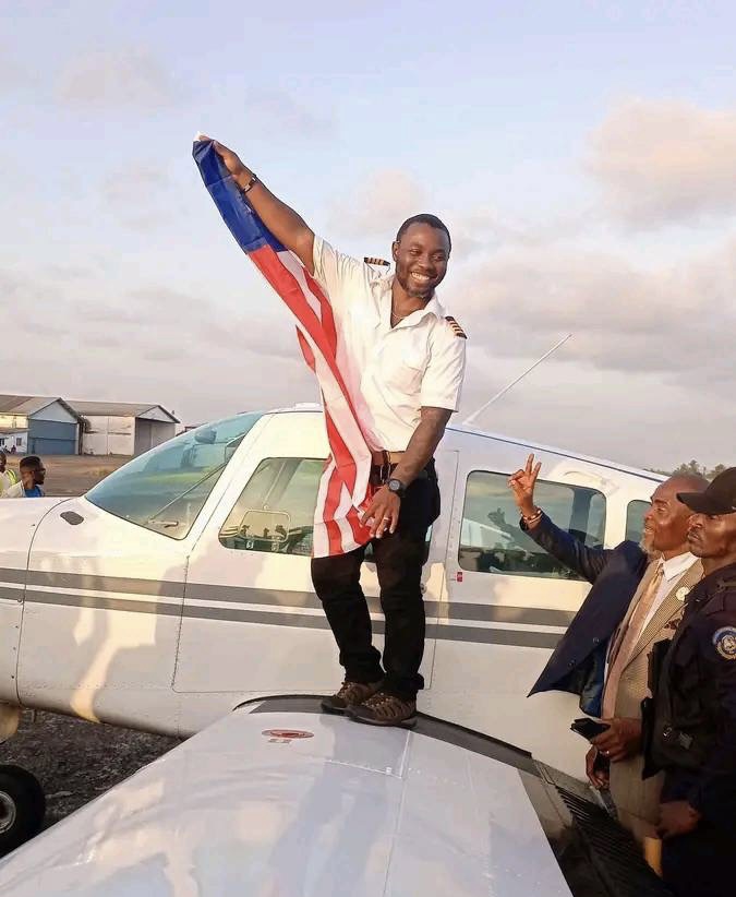Abner Yonly upon landing in Monrovia, Liberia, in November, 2023. Photo credit: Public domain