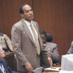 Then double-murder defendant O.J. Simpson declared, "I did not, could not and would not" commit murder as he addressed the court in Los Angeles, Sept. 22, 1995. The jury was not present. Both sides then rested, finishing the presentation of evidence in one of the most sensational criminal trials in American history. Behind Simpson is late attorney Johnnie Cochran Jr. At far right is attorney Robert Shapiro. Photo credit: Pool/Reed Saxon, The Associated Press