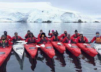 The 14 Black women of "Sistahs to the Summit" conquered Antarctica in January 2024. Photo credit: Sistahs to the Summit