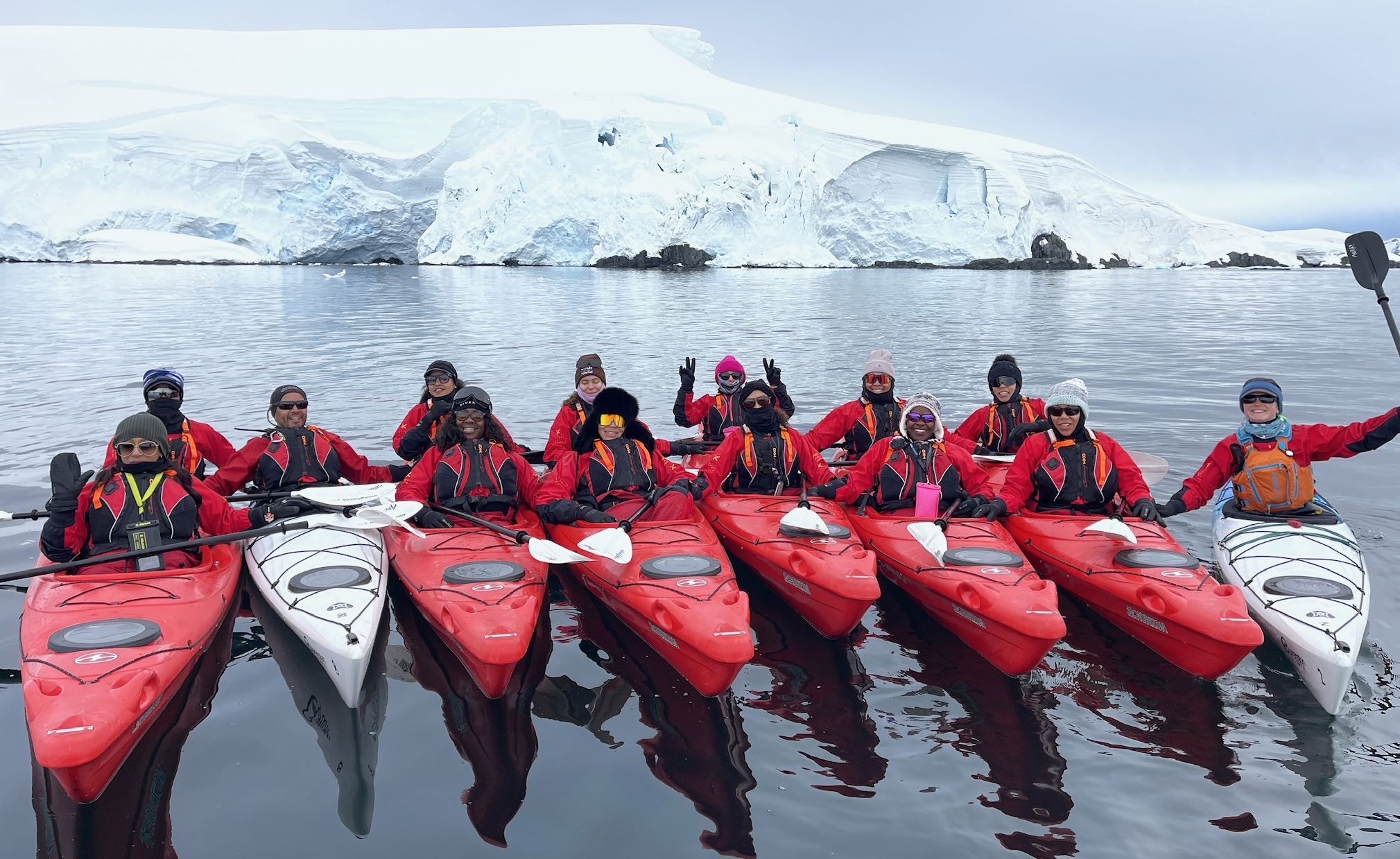 The 14 Black women of "Sistahs to the Summit" conquered Antarctica in January 2024. Photo credit: Sistahs to the Summit