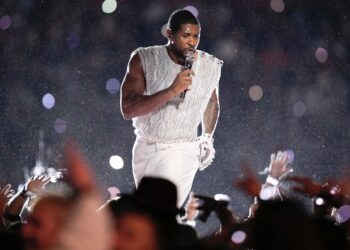 Usher performs during halftime of the NFL Super Bowl 58 football game between the San Francisco 49ers and the Kansas City Chiefs Sunday, Feb. 11, 2024, in Las Vegas. Photo credit: Brynn Anderson, The Associated Press