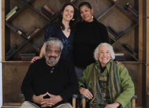 Descendants of Black scientist and astronomer Benjamin Banneker: Rachel Jamision Webster, rear left, author of "Benjamin Banneker and Us: Eleven Generations of An American Family," with cousins and fellow descendants Robert Lett, Edie Lee Harris, and Gwen Marable, who collaborated with Webster on the book. Photo credit: Rachel Jamison Webster