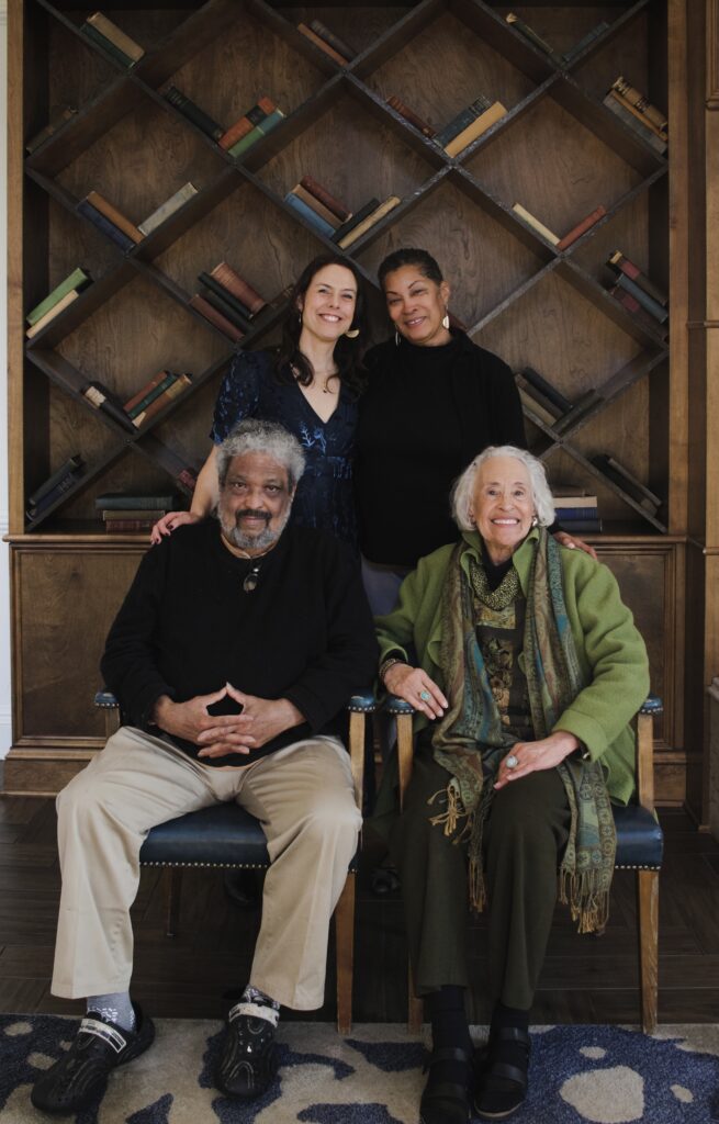 Descendants of Black scientist and astronomer Benjamin Banneker: Rachel Jamision Webster, rear left, author of "Benjamin Banneker and Us: Eleven Generations of An American Family," with cousins and fellow descendants Robert Lett, Edie Lee Harris, and Gwen Marable, who collaborated with Webster on the book. Photo credit: Rachel Jamison Webster