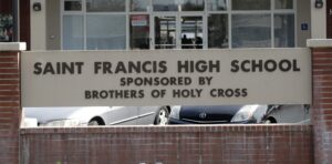 An exterior view of St. Francis High School Friday, March 3, 2017, in Mountain View, California. Photo credit: Marcio Jose Sanchez, The Associated Press