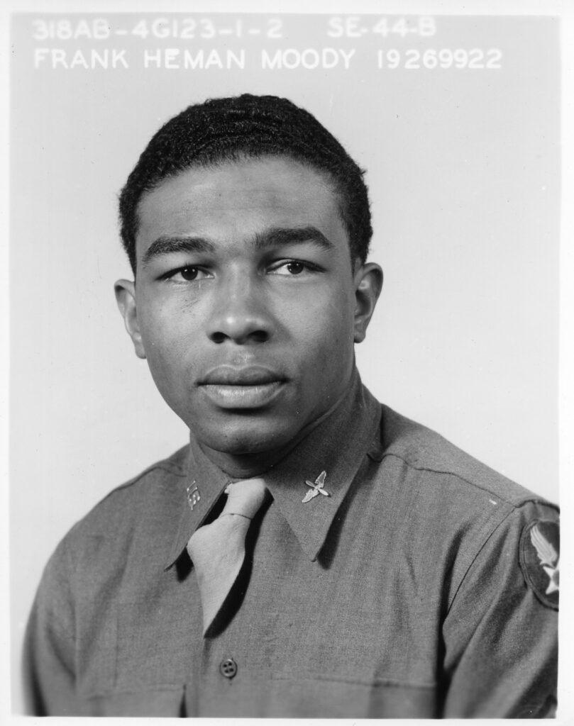The National Geographic documentary film “The Real Red Tails” investigates the mysterious death of Frank Moody, a Tuskegee Airmen pilot who died in a plane crash in 1944, while serving in World War II.  Photo credit: National Archives and Records Administration