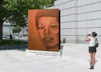 Artist Lava Thomas designed this sculpture entitled “Portrait of a Phenomenal Woman.” Photo credit: Lava Thomas via The San Francisco Chronicle