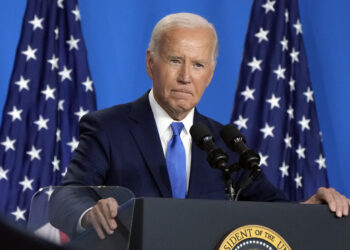 President Joe Biden speaks at a news conference on July 11, 2024, in Washington. Biden dropped out of the 2024 race for the White House on Sunday, July 21, ending his bid for reelection following a disastrous debate with Donald Trump that raised doubts about his fitness for office, and after a growing number of his fellow Democrats pressed him o drop out. Photo credit: Jacquelyn Martin, The Associated Press