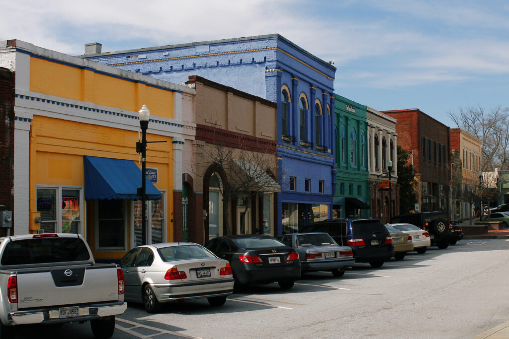 Downtown Conyers, Georgia, the hometown of the author, as it appears today. Photo credit: FormulaNone, Flickr