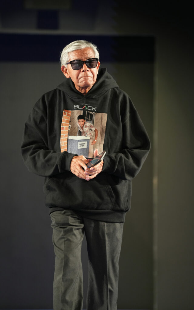 Photographer and civil rights icon Cecil Williams walks the runway at the Actively Black event during New York Fashion Week at Sony Hall in Manhattan on Friday, Sept. 12, 2025. Photo courtesy of Cecil Williams