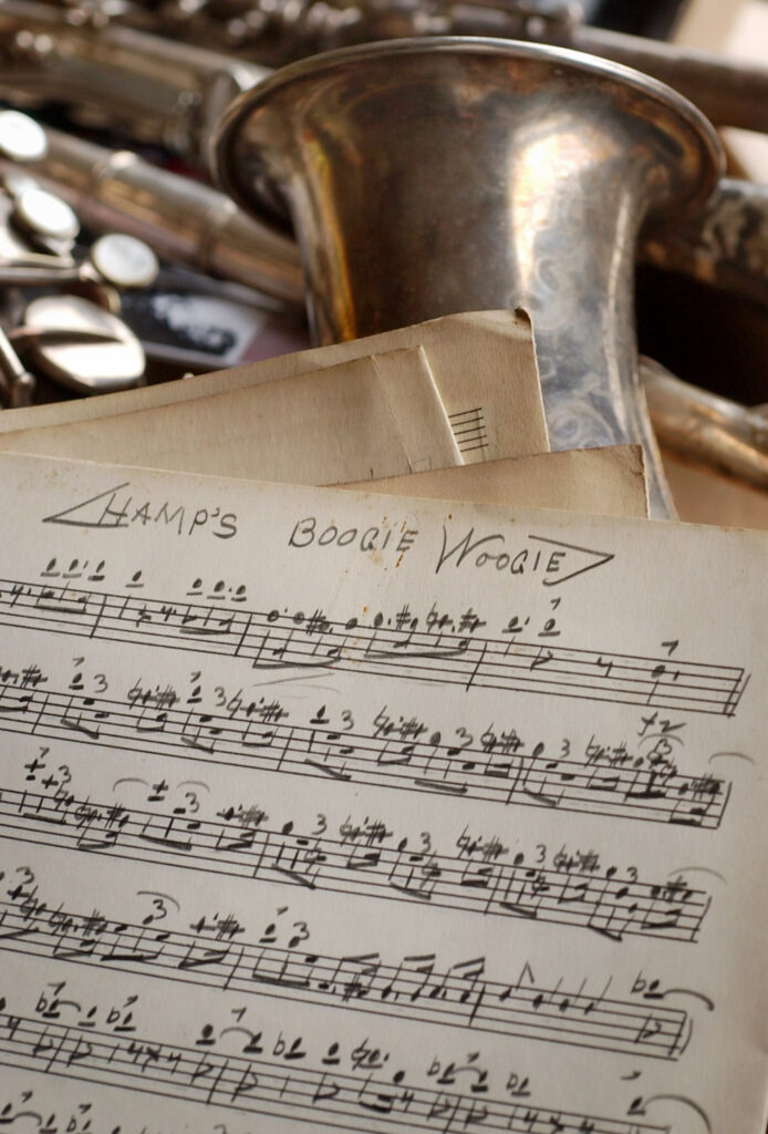 An original handwritten song by Lionel Hampton titled "Hamp's Boogie Woogie" is seen at the Colored Musicians Club & Jazz Museum in Buffalo on Jan. 14, 2005. Photo credit: David Duprey, The Associated Press