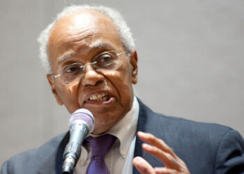 Joseph McNeil speaks during a AFL-CIO conference in Greensboro, N.C., Jan. 16, 2010. Photo credit: Lynn Hey, The Associated Press