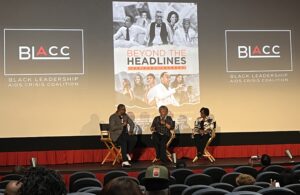 Left to right: Leroy Chapman Jr., editor-in-chief of the Atlanta Journal-Constitution, NABJ founder Allison Davis, and NABJ founder Sandra Long Weaver, at a screening in August in Atlanta of “Beyond the Headlines: The NABJ Journey." Photo credit: Allison Joyner, Black News & Views
