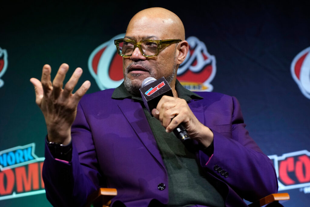 Laurence Fishburne attends a discussion of the Matrix films during New York Comic Con at the Jacob K. Javits Convention Center on Sunday, Oct. 12, 2025, in New York. Photo credit: Charles Sykes, Invision/The Associated Press