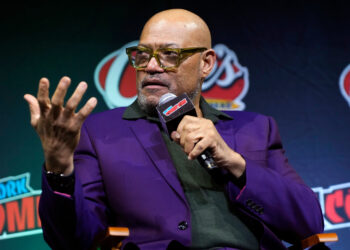 Laurence Fishburne attends a discussion of the Matrix films during New York Comic Con at the Jacob K. Javits Convention Center on Sunday, Oct. 12, 2025, in New York. Photo credit: Charles Sykes, Invision/The Associated Press