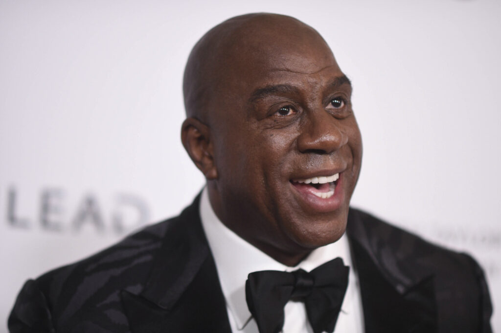 Magic Johnson attends the Elizabeth Taylor Ball to End AIDS on Thursday, Sept. 21, 2023, at The Beverly Hills Hotel in Beverly Hills, California. Photo credit: Richard Shotwell, Invision/The Associated Press