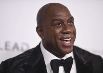 Magic Johnson attends the Elizabeth Taylor Ball to End AIDS on Thursday, Sept. 21, 2023, at The Beverly Hills Hotel in Beverly Hills, California. Photo credit: Richard Shotwell, Invision/The Associated Press