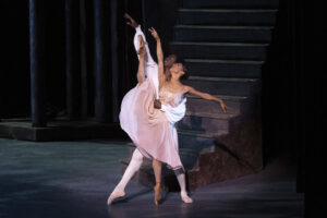 Misty Copeland, right, and Calvin Royal III perform in a duet from "Romeo and Juliet" at Copeland's retirement performance from American Ballet Theatre at the David H. Koch Theater at Lincoln Center on Wednesday, Oct. 22, 2025, in New York. Photo credit: Rosalie O'Connor, The Associated Press
