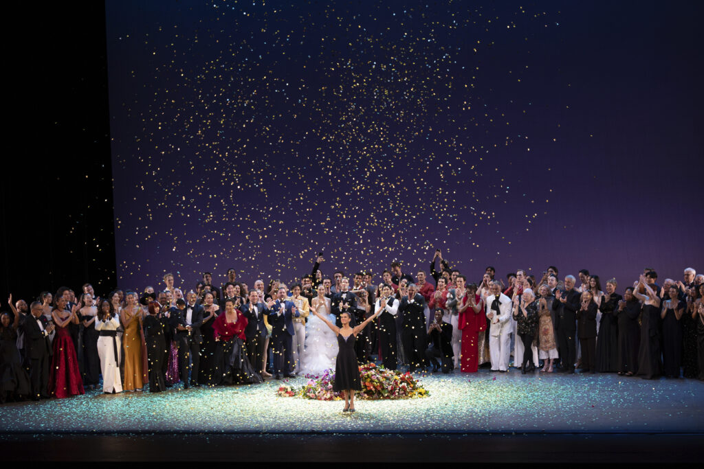 Misty Copeland, center, takes a bow during curtain calls at her retirement performance from the American Ballet Theatre at the David H. Koch Theater at Lincoln Center, Wednesday, Oct. 22, 2025, in New York. Photo credit: Rosalie O'Connor, The Associated Press