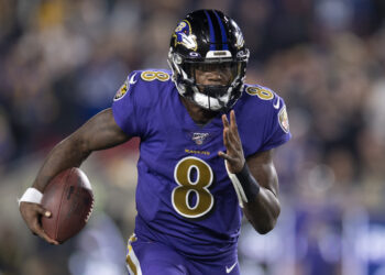 Baltimore Ravens quarterback Lamar Jackson runs against the Los Angeles Rams during the first half of an NFL football game on Nov. 25, 2019, in Los Angeles. Photo credit: Kyusung Gong, The Associated Press