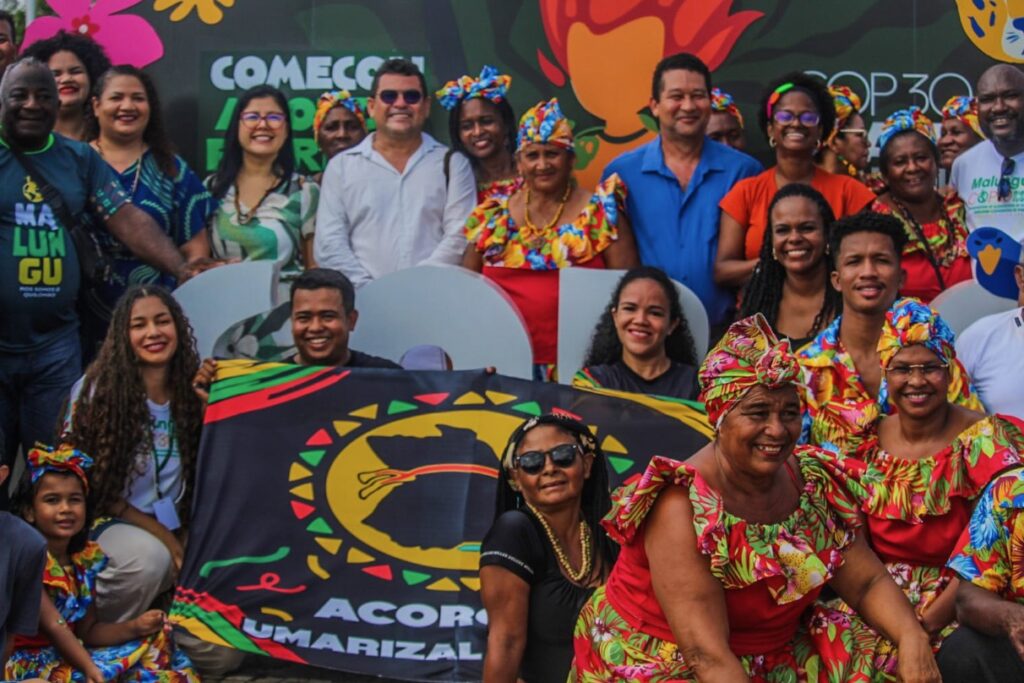Umarizal community members celebrate receiving their land title on Nov. 17, 2025, in Umarizal, Brazil. Photo credit: Malungu
